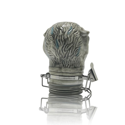 Ceramic storage jars with animal head figurine, perfect for elegant home decor