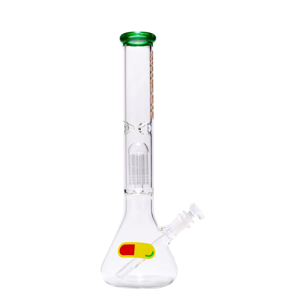 Handmade Antidote 16rasta Beaker With Green Cap & Colorful Decal, Supporting Cancer Research