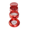 Antidote Red 4-piece Grinder in aircraft grade aluminum with compartments and mesh screen