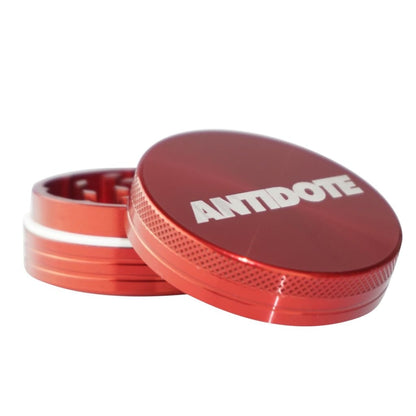 Antidote Red 2-piece Grinder - Red Metal Herb Grinder - Aircraft Grade Aluminum
