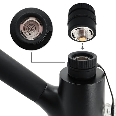 Ares Dab Rig with detachable e-cigarette device and ultra-thin quartz chip components
