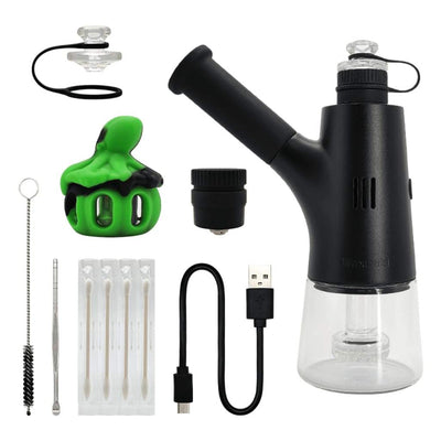 Instant-heat Ares Dab Rig with ultra-thin quartz chip and accessories