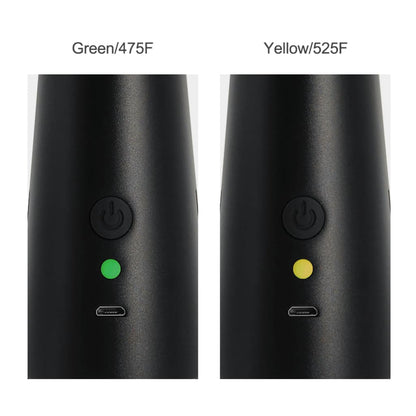 Instant-heat Ares Dab Rig with ultra-thin quartz chip, green and yellow indicator lights