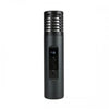 Cylindrical black dry herb vaporizer with control buttons and higher capacity battery