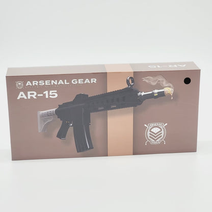 Miniature AR-15 electric nectar collector by Arsenal Gear in sleek product packaging