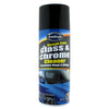 AutoBright Glass cleaner spray can next to a Hidden Compartment Safe with Chrome Cleaner