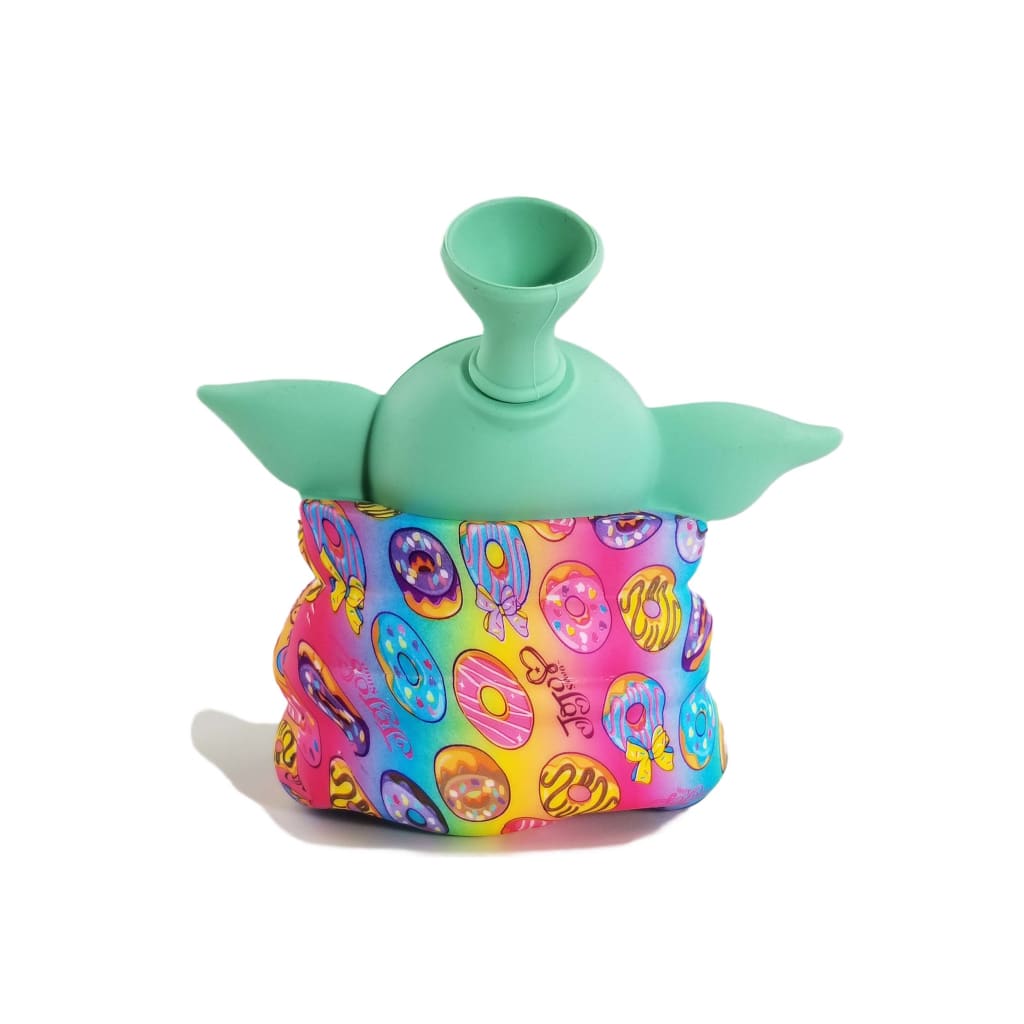 Baby Yoda Pipe In Vibrant Colors With Mint Green Cap And Ears Resembling a Cute Cartoon Character