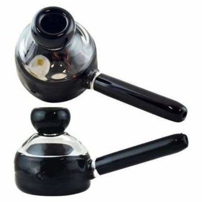 Bite-size Smoking Skillet: Unique eggs glass pipe with ceramic and glass craftsmanship