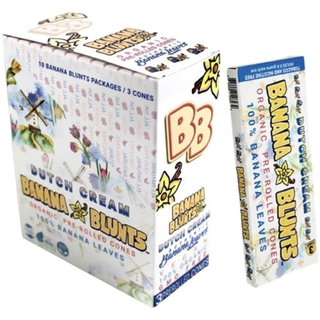 Box of Banana Blunts Organic Pre-rolled Cones - Mango Flavor rolling papers or cones