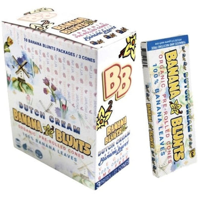Box of Banana Blunts Organic Pre-rolled Cones - Mango Flavor for a natural smoking experience
