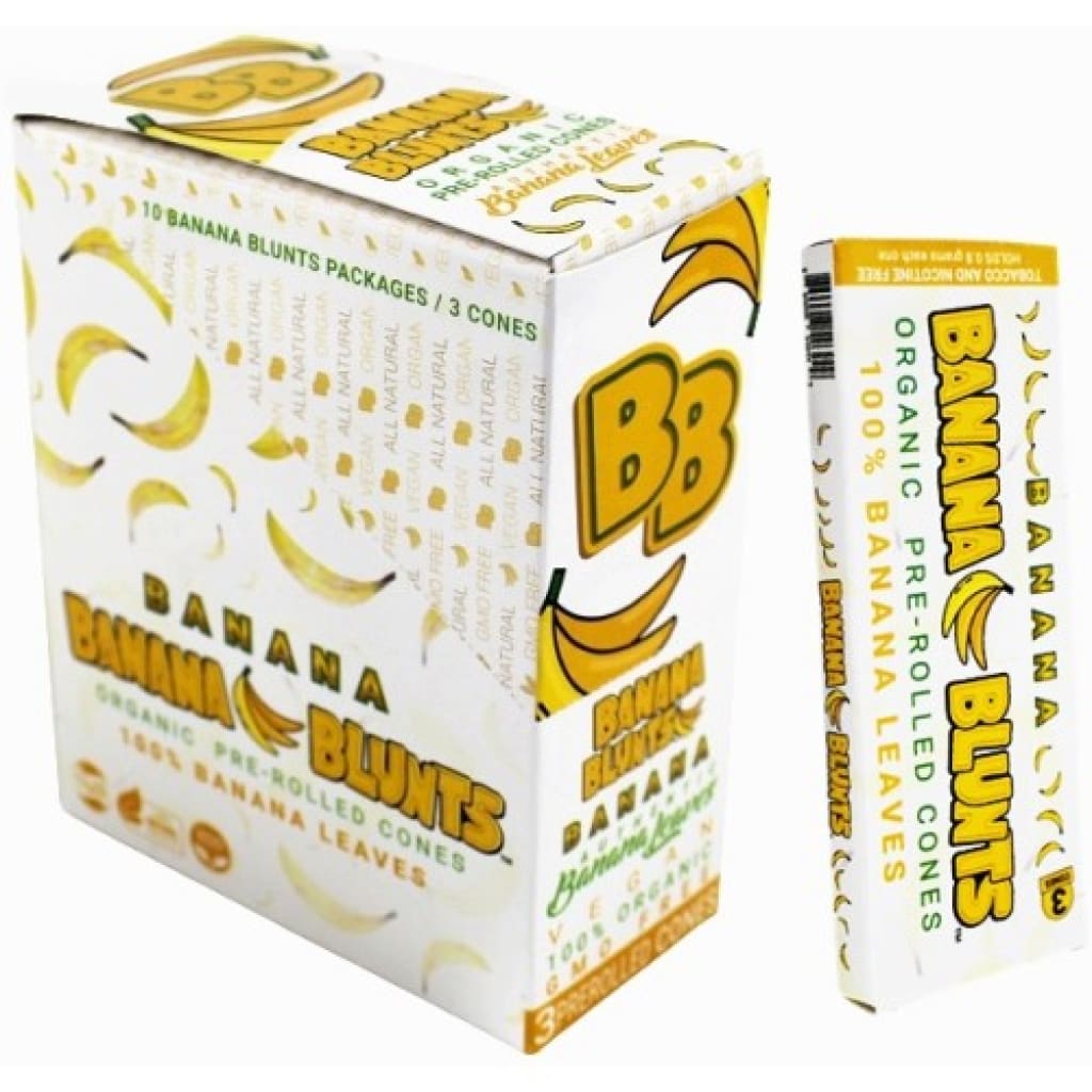 Banana Blunts Organic Pre-rolled Cones in banana-themed packaging - Mango Flavor