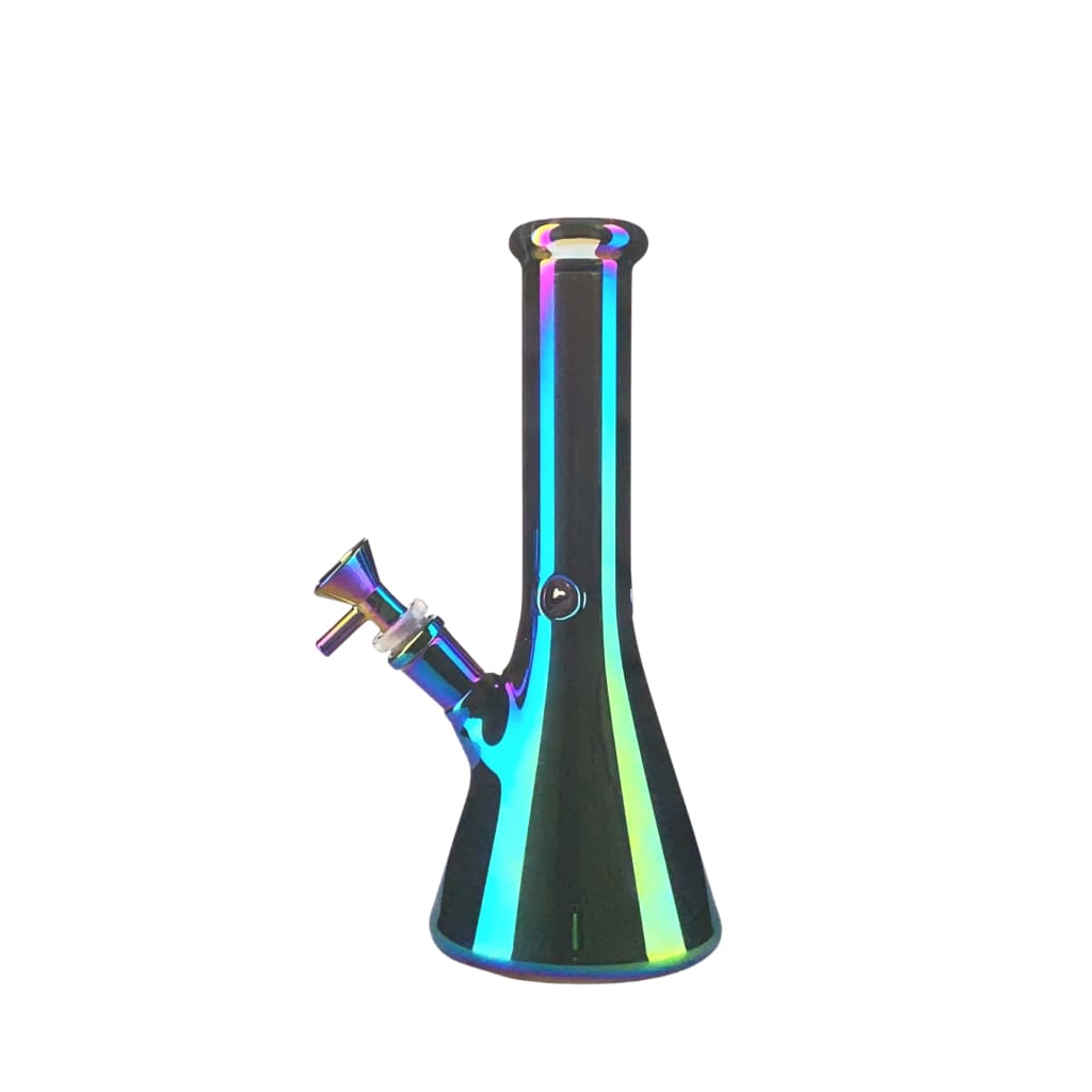 Iridescent Beaker Metallic Rainbow Water Pipe with Tapered Design