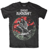 Blackcraft Shirt - Reapers Harvest: Black t-shirt with SMOKE BLACKCRAFT circular graphic design