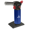 Handheld Blink Torch LB02 with blue body, black nozzle, and safe flame rotation