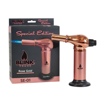 Blink Torch SE-02 Special Edition Rose Gold Butane Lighter with Packaging for Culinary Use