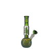 Glass water pipe with green accents and spherical base from Reasonably Priced Borosilicate Glass Pipes