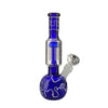 Blue borosilicate glass water pipe with swirls and bowl attachment from your favorite headshop