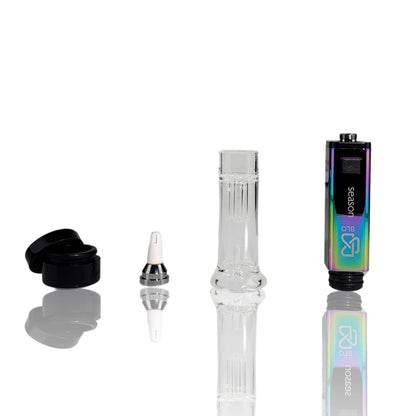 Disassembled vaporizer components of Blo Season Electronic Nectar Collector vapor tip