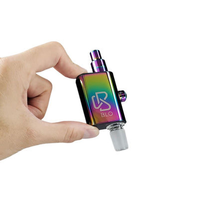 Blo Tokes Electric Vaporizer with rainbow iridescent finish, easy magnetic connection