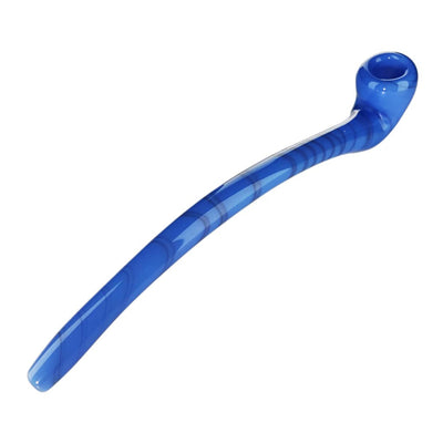 Blue Slime Sherlock Pipe: Curved, Durable Powder Blue Design with Bowl - 12thick Glass