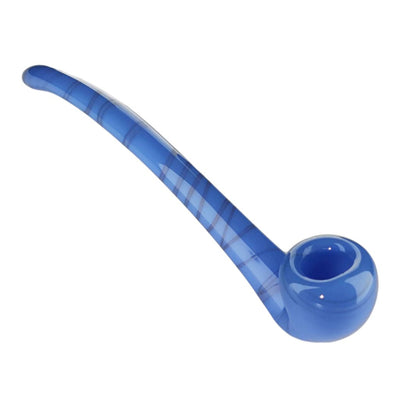 Powder Blue Slime Sherlock Pipe – blue ceramic pipe with curved stem and rounded bowl