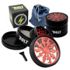 Herb Grinder with Lightning Bolt Branding and Denim Carrying Pouch - Best Weed Grinders