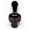 Bone Head Skull Glass Pipe - Black Skull-Shaped Smoking Device with Rounded Bowl and Stem