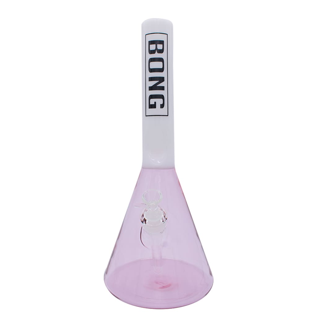 Massive beaker base bubbly chuggy bong with pink liquid