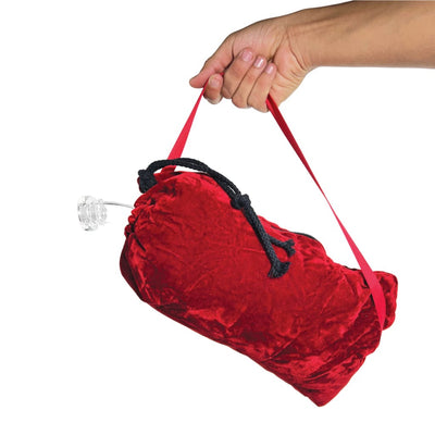 Innovative Tubular Velvet Bag: Red Velvet Wine Bottle Holder Shaped like a Christmas Stocking