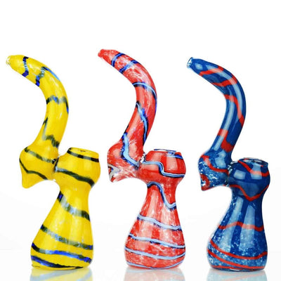 Colorful high-quality borosilicate bubbler water pipes with slide bowl and swirled patterns