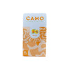 Peach-flavored CAMO cigarette pack, chamomile & mate natural leaf wraps with orange patterns