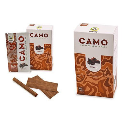 CAMO natural leaf wraps in chocolate flavor packaging for Natural Leaf Wraps: Chamomile & Mate Blunt