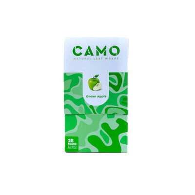 Package of Camo brand green apple flavored natural leaf wraps.