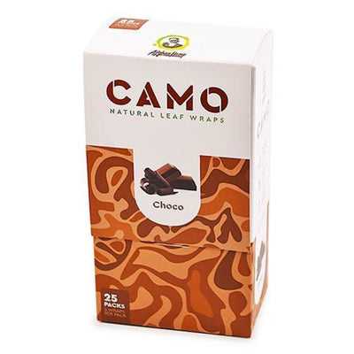 Camo Natural Leaf chocolate wraps box: 25 packs of chamomile & mate blunt wraps