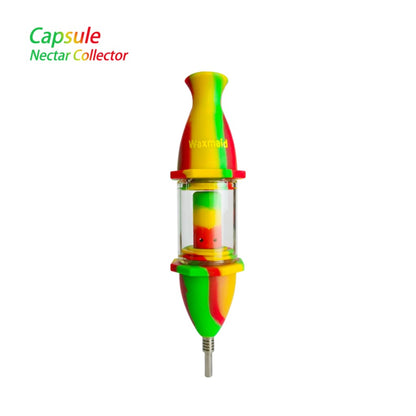 Colorful Waxmaid Capsule Nectar Collector with silicone glass and metal tip