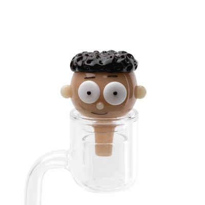 Empire Glassworks Happy Harry Carb Cap: Cartoon-style pipe with character head bowl