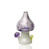 Empire Glassworks Shrooms UV Reactive Carb Cap: Purple Glass Mushroom with White Stem