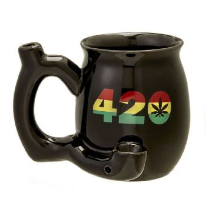 Ceramic Black 420 Mug with Rasta Colors On sale