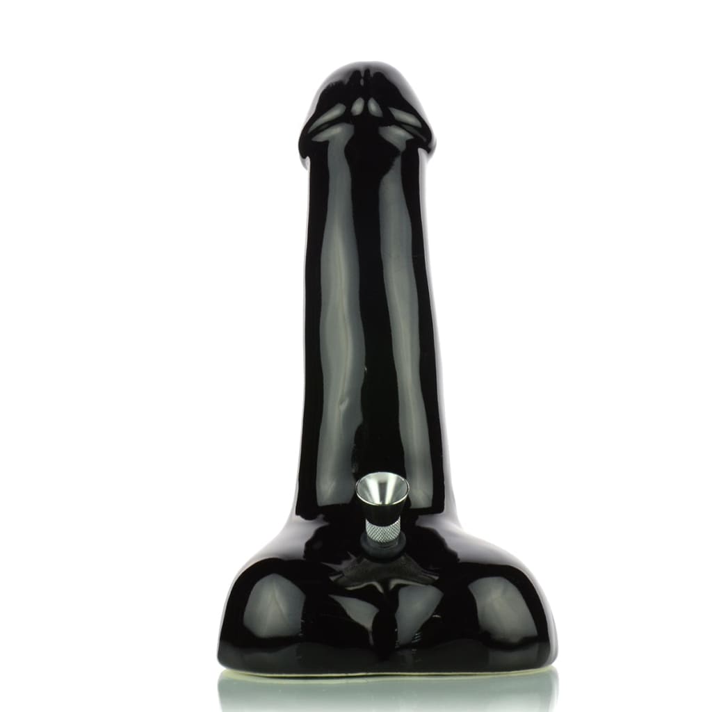Black glossy 9-inch Ceramic Dick Penis smoking arsenal novelty pipe