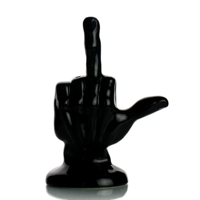 Black ceramic middle finger hand pipe sculpture - Ceramic Middle Finger Hand Pipe 7