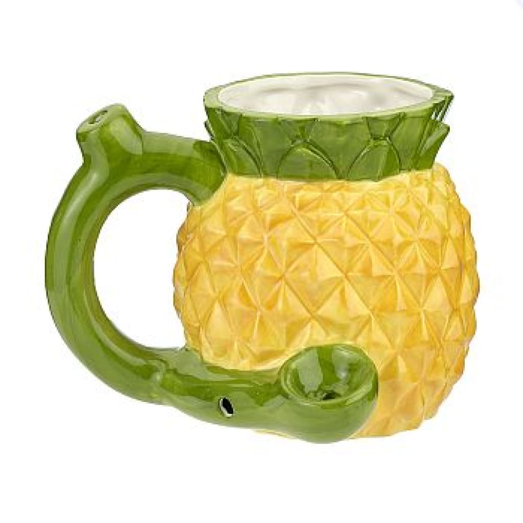 Ceramic pineapple mug with pipe handle design hand pipe 4.5 inch