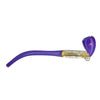 Purple Gandalf churchwarden pipe with gold band, 11.5 borosilicate glass