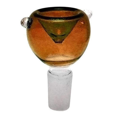 Male Glass Bowl With Orange-green Color Scheme For 10mm Female Pipes