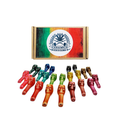 Colorful Colombian Ceramic Pipes with Smooth Finishes for Young Smokers in branded box