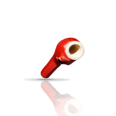 Red wireless earbud with white inner for Colombian Ceramic Pipes with Smooth Finishes