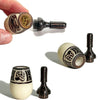 Decorative wax seal stamps with ornate handles for Colombian Tagua Seed Pipe discreet smoking