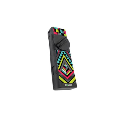 All-in-one dry herb grinder kit with black Combie lighter in neon patterns