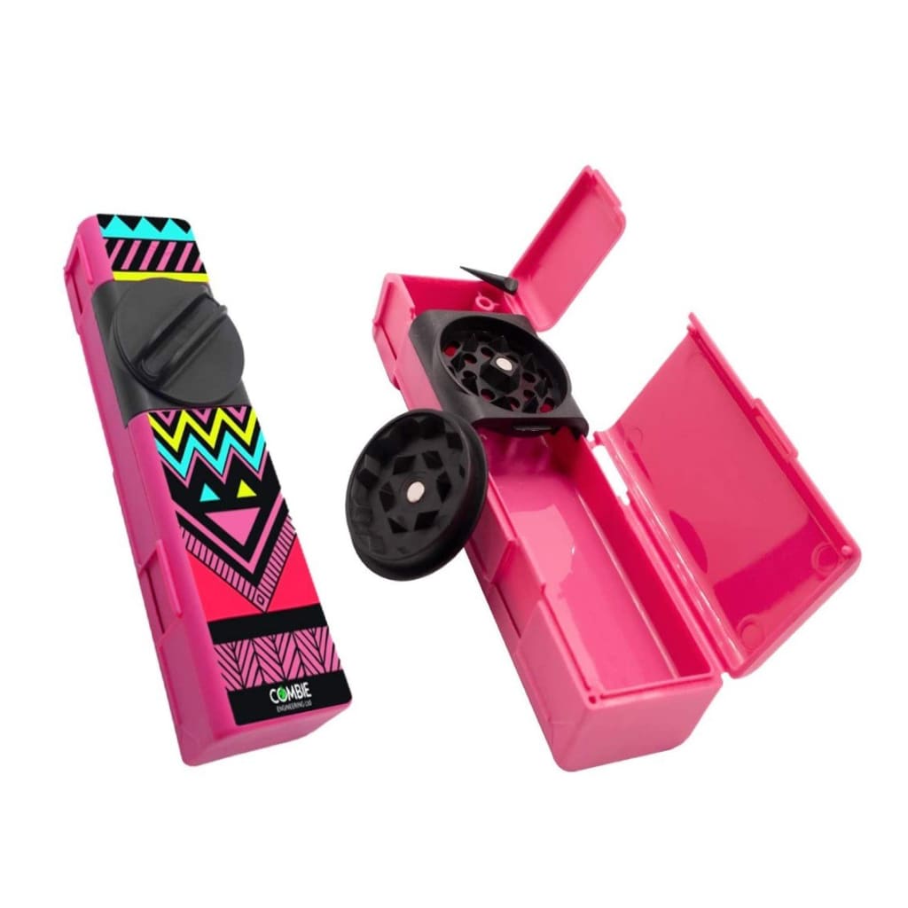 Pink all-in-one dry herb grinder kit with combie portable design