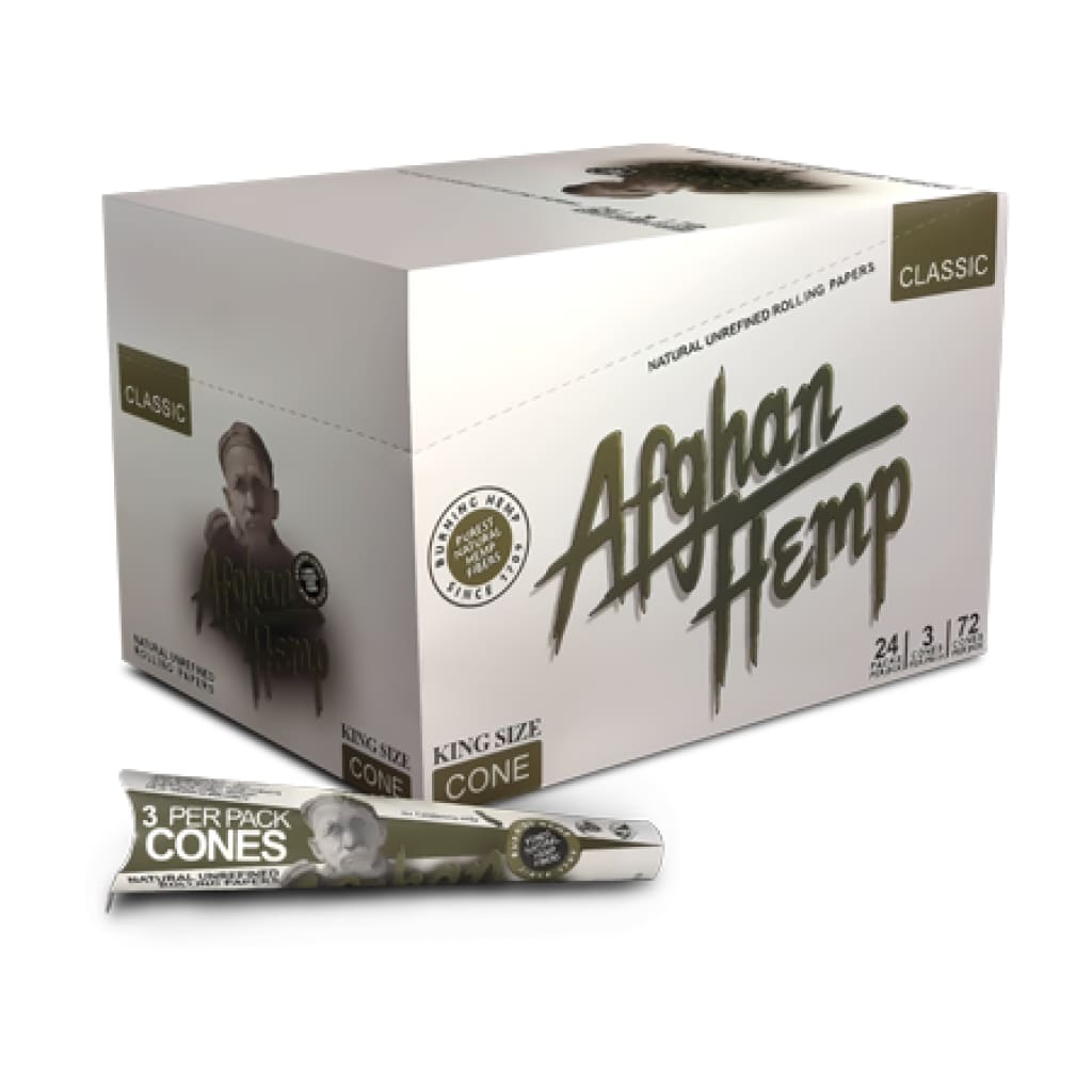 Rebranded Afghan Hemp Box With Cone-shaped Pre-rolled Papers For Easy Pre-roller Cone Filling