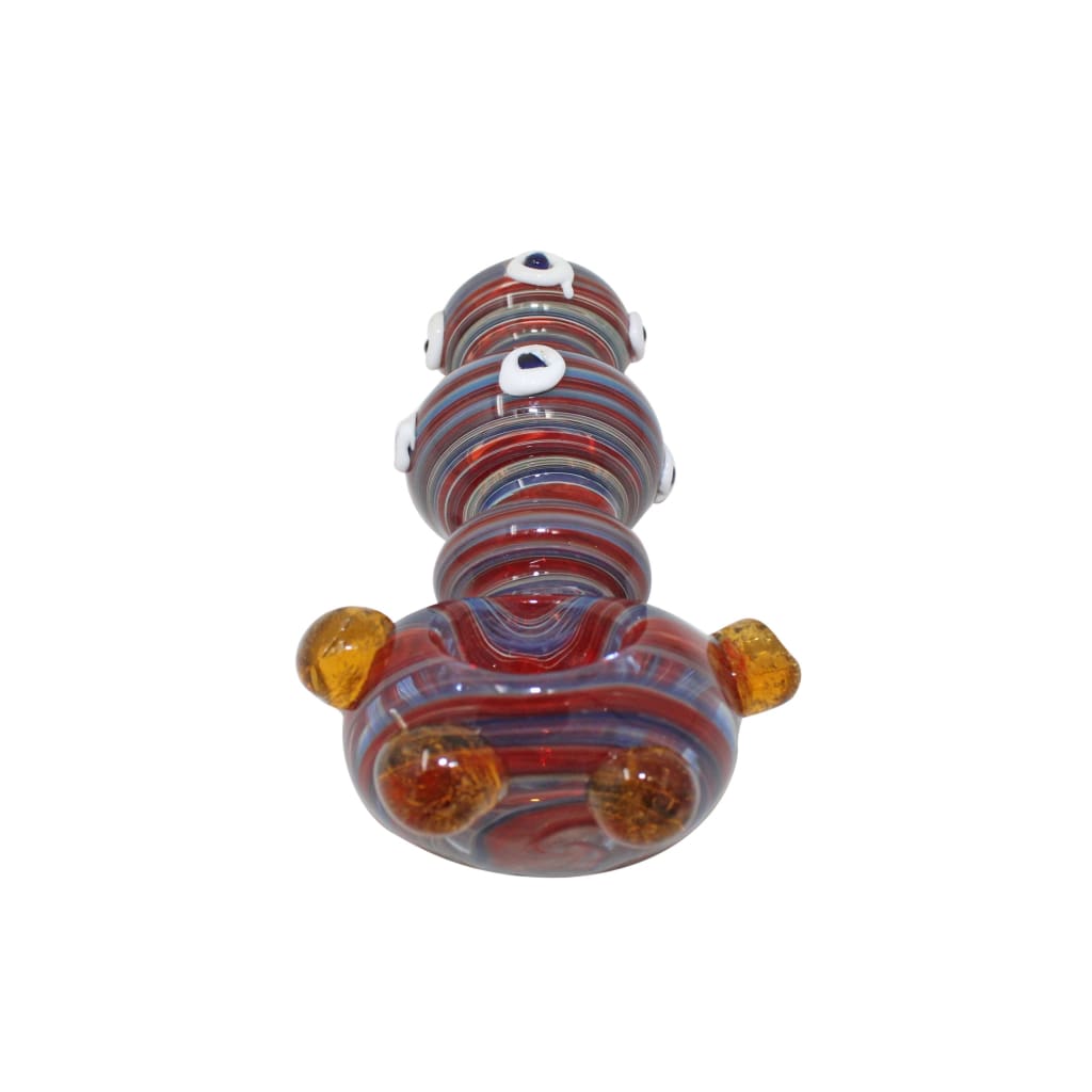 Colorful continuous stripe pipe with deep bowl, perfect travel piece